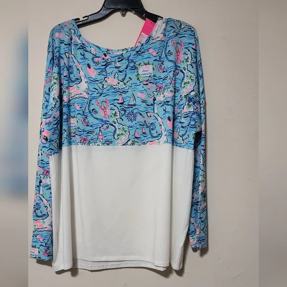 Lilly Pulitzer Finn Top Bali blue SZ-XXL - Picture 3 of 6